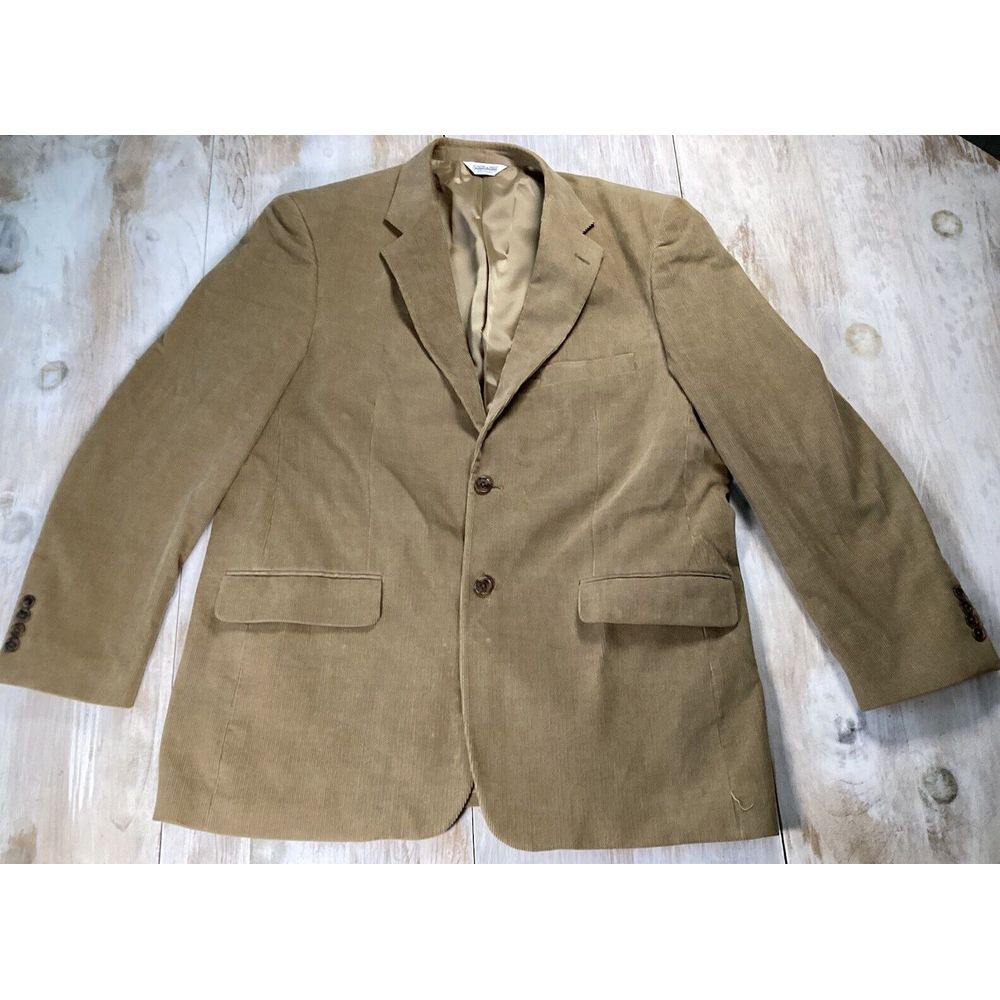 JOSEPH & FEISS (44R) Mens Tan Caramel Corduroy Cotton Ribbed Sport‎ Coat